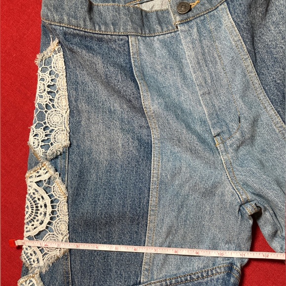 Free People In My Element Patched Flare Jeans 27 (*30) Runs Large Preowned $168 - Picture 11 of 16